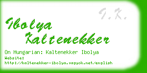 ibolya kaltenekker business card